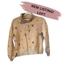 LOFT-Heart Patterned Sweater - Cream